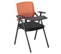 SBCGFY Office Reception Chairs With Flip-Up Integrated Tablet Arm Breathable Mesh Seat Sturdy Metal Frame For Waiting Room Meeting Lobby,Orange 1Ps
