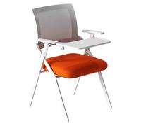 SBCGFY Reception Chairs Flip-Up Tablet Arm Breathable Fabric Sturdy Metal Frame For Waiting Room Meeting Hotel Cafe School Training Center,Orange 1Ps
