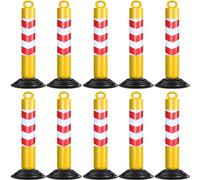 SBCGFY Reflective Traffic Safety Bollards with 32" Weighted Rubber Base, Delineator Posts for Driveway Intersections, Road Barriers, Street Parking,Yellow B-h 80cm-10 pcs