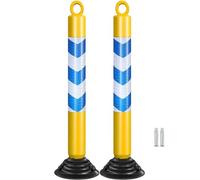 SBCGFY Reflective Traffic Safety Bollards with 32" Weighted Rubber Base, Delineator Posts for Driveway Intersections, Road Barriers, Street Parking,Yellow A-h 80cm-2 pcs