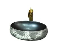 SBCGFY Retro Chinese Style Cloakroom Ceramic Washbasin - Art Above Counter Bathroom Sink Unique Design For Elegant Home Decor And Easy To Clean