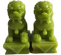 SBCGFY Sculpture Statue Figurine Decor Statue Ornaments Crafts Statue A Pair Chinese Feng Shui Reflective Fu Foo Dogs Lion Ornaments Antique Carved Seals Suitable Home Office Decoration Attrac
