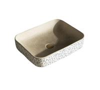 SBCGFY Square Retro Ceramic Vanity Sink - Stylish Bathroom Wash Basin For Home Balcony & Modern Decor