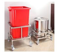 SBCGFY Stainless Steel Stock Pot Rack with Wheels, Mobile Gas Bottle Base, Multipurpose Movers Carrier Furniture Cart,Silver-60.5x60.5x28 cm