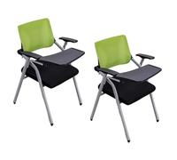 SBCGFY Tablet Chairs With Flip-Up Desk Surface And Foldable Design Perfect For Office Waiting Rooms, Reception Areas, Classrooms, And Meetings,Green 2Ps
