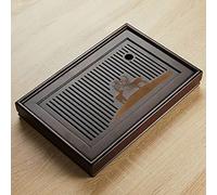 SBCGFY Tea Tray,Bamboo Rectangle Reservoir Type Tea Tray,Traditional Chinese Style Serving Tray,Tea Tray for 2 People,Decorative Serving Tray for Home,Office,Teahouse,30x20cm