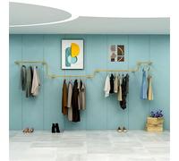 SBCGFY Wall Mounted Coat Rack for Clothing Store,Metal Clothes Rack Tube Coat Rack Modern Industrial Coat Rack Custom Clothes Rail Wedding Hanger Display Rack, Gold,350cm