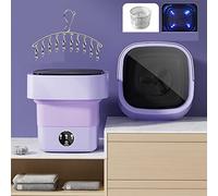 SBCWH Portable Mini Washing Machine Lightweight Collapsible Bucket, Mini Foldable Washer and Spin Dryer, for Home, Business, Travel, College Room, RV, Apartment, Blue Light (Color : Purple)