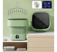SBCWH Portable Mini Washing Machine Lightweight Collapsible Bucket, Mini Foldable Washer and Spin Dryer, for Home, Business, Travel, College Room, RV, Apartment, Blue Light (Color : Green)