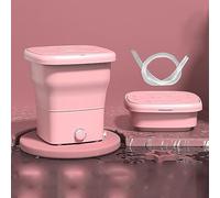 SBCWH Portable Mini Washing Machine Timing Lightweight Collapsible Bucket - Perfect for Camping, Travelling, Apartment, Deep Cleaning Half Automatic Washt, Blue Light (Color : Pink)