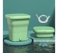 SBCWH Portable Mini Washing Machine Timing Lightweight Collapsible Bucket - Perfect for Camping, Travelling, Apartment, Deep Cleaning Half Automatic Washt, Blue Light (Color : Green)