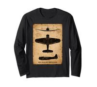 SBD Dauntless Dive Bomber Vintage WW2 Aircraft Silhouette Long Sleeve T-Shirt