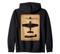 SBD Dauntless Dive Bomber Vintage WW2 Aircraft Silhouette Zip Hoodie