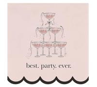 SBDS 20-Count 3-Ply Paper Cocktail Napkins, 5” x 5”, Best Party Ever