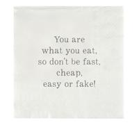 SBDS 20-Count 3-Ply Paper Cocktail Napkins, 5” x 5”, What You Eat