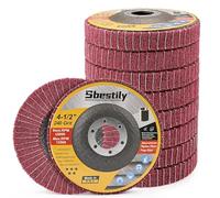 Sbestily 10Pcs 240 Grit Scour Flap Disc 4 1/2 Inch Coarse Polishing Grinding Wheel for Metal Stainless Steel Angle Grinder Scouring Pads Scuff Sanding Discs Paint Rust Remover