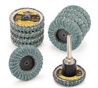 Sbestily 10PCS 40 Grit Curved Flap Disc 2 Inch Roll Lock Quick Change Sanding Discs 1pcs 1/4" Holder Surface Grinding Disc for Die Grinder Metal Surface Grind Burr Finish Weld Rust Paint Removal