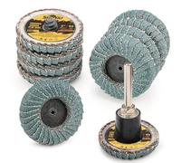 Sbestily 10PCS 60 Grit Curved Flap Disc 2 Inch Roll Lock Quick Change Sanding Discs 1pcs 1/4" Holder Surface Grinding Disc for Die Grinder Metal Surface Grind Burr Finish Weld Rust Paint Removal