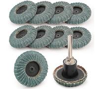 Sbestily 10PCS 80 Grit Curved Flap Disc 2 Inch Roll Lock Quick Change Sanding Discs 1pcs 1/4" Holder Surface Grinding Disc for Die Grinder Metal Surface Grind Burr Finish Weld Rust Paint Removal