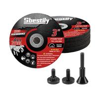 Sbestily 15Pcs 75mm Metal Cutting Discs with 1/4 in Mounting Mandrel Kit for Die Grinder, 9.5mm Arbor Ultra Thin Stainless Steel Cut Off Wheels for Angle Grinder Rotary Tool