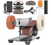 Sbestily 3-in-1 Mini Belt Sander Grinder Machine, 15 Degree Electric Knife Sharpener 7-Speed Adjustable Polisher for Tool Sharpening, Knife Making, Metal & Wood DIY Tools
