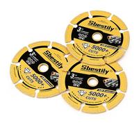 Sbestily 3 Inch Diamond Cutting Wheel for Metal, 3/8" Arbor Cut Off Wheels with 5000+ Cuts on Rebar, Steel, Iron and INOX, Angle Grinder Attachment Cutting Blades (3PCS)