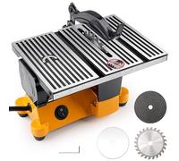 Sbestily Mini Table Saw - Portable Multi-Function Electric Miter Saw for DIY Crafts, Cutting Metal, Glass, Ceramic Tile, Desktop Saw with 3 Blades