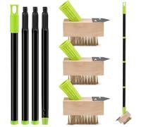 Sbestily Patio Weed Remover Tool with Adjustable Long Handle - V-Shaped Blade Scraper & Wire Brush for Weeds Moss Removal - Garden Driveway Cleaning Tool