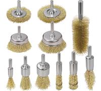 SBGGRL 11 Pcs Wire Brush Drill Attachments - Wire Wheel for Drill Set Carbon Steel Cup & End Brushes with Soft Bristles for Metal Stripping, Rust & Paint Removal, Die Grinder Accessories, 1/4" Shank