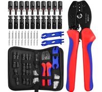 SBGGRL Solar Panel Connectors with Crimping Tool Kit,10 Pairs Ip67 Waterproof Male Female Power Connector Fittings with Crimper for 10-14 awg Gauge PV Cable Wire Ends Wiring & 2 Spanners