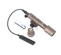 SBGJMY M600B Tactical Airsoft Torch Flashlight 600 Lumen with Pressure pad and Tail Button Switch 2 Mode Rifle Scout Torch for Airsoft 20mm Picatinny Rail System (Tan)