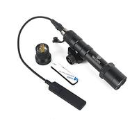 SBGJMY M600B Tactical Airsoft Torch Flashlight 600 Lumen with Pressure pad and Tail Button Switch 2 Mode Rifle Scout Torch for Airsoft 20mm Picatinny Rail System (Black)