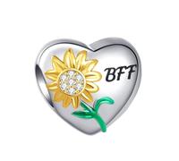 SBI Jewellery Heart Love BFF You are My Sunshine Sunflower Charm for Pandora Bracelet Charm Sunflower Gifts for Women BFF Christmas Birthday Gifts
