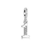 SBI Jewelry 1 Women ONE Number Charm Compatible with Pandora Charm Bracelet Best 1ST Silver Dangle Pendant Anniversary Birthday
