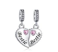 SBI Jewelry 2 Pieces Bestie Charms fits Pandora Bracelets Necklace Birthday Charm Gifts for Mom Mother Daughter Sister Grandma Granddaughter Auntie