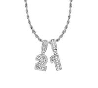 SBI Jewelry 21 Birthday Necklace for Women Clear Cubic Zirconia Daughter Cousin Friends Family Anniversary