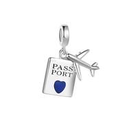 SBI Jewelry Aircraft World Travel Passport Airplane Charm Compatible with Pandora Charms Bracelets for Women