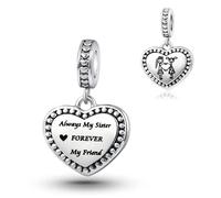 SBI Jewelry Always My Sister Forever My Friend Charm Compatible with Pandora Charms Bracelets and Necklace Sisters Love Gift