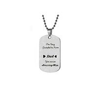 SBI Jewelry Amazing Dad Father Necklace for Women I Love You Fathers Day Thankful Grateful Engraved Pendant Family Christmas Anniversary Birthday