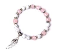 SBI Jewelry Angel Guardian Wings Bracelets Expandable with Crystal Pink Beads Bracelets Gifts Jewellery for Granddaughter Birthday