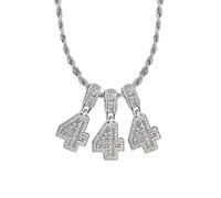 SBI Jewelry Angel Number 444 Necklace Sparkling White Birthstone Crystal Clear CZ Number Necklace Jewellery