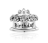 SBI Jewelry April Birthstone Birthday Cake Charms for Bracelets Crystal Bead Grandma Women Friends Christmas Compatible with Pandora Charm Bracelet