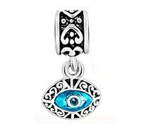 SBI Jewelry Blue Evil Eye Dangle Charm Compatible with Pandora Charm Bracelet Women Protect Guardian Family Friends Birthday Anniversary