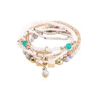 SBI Jewelry Boho Style White Multi-Layered Bracelet Stackable Spiritual Relief Energy Support Multi-strand Bracelets for Birthday Jewellery