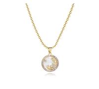SBI Jewelry Cancer Purple CZ Gold Zodiac Necklace for Women Birthstone June July Happy Birthday Constellation