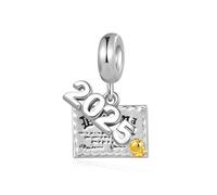 SBI Jewelry Class 2025 Graduation Diploma for Graduate Charm Compatible Pandora Charms Bracelets Family Pendant Graduate Cap Gift Dangle Birthday