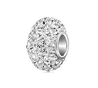 SBI Jewelry Clear Birthstone Spacer Charm for Bracelets April Crystal Bead Charms Women Mum Wife Sister Daughter Cousin Family Friend Birthday Christmas Compatible with Pandora Charm Bracelet