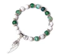 SBI Jewelry Crystal Healing Birthday Bracelet with Guardian Angel Rose Flower Green Spiritual Faith Bracelets for Women