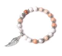 SBI Jewelry Crystal Healing Birthday Bracelet with Guardian Angel Rose Flower Orange Spiritual Faith Bracelets for Women