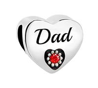 SBI Jewelry Dad Father Love Charm Compatible Pandora Charm Bracelet Love Heart Charm Silver Bead You are so loved Birthday Anniversary